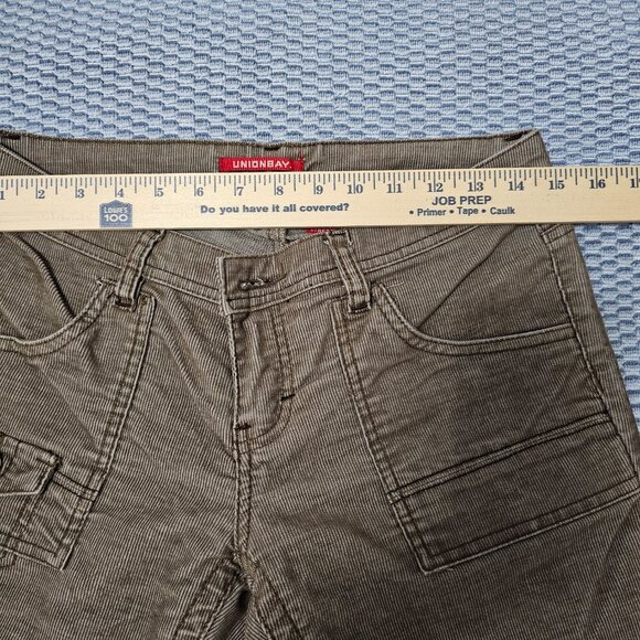 Unionbay Brown Micro-Corduroy Utility Pants Low Rise Y2K Gorpcore Size 9 - Picture 10 of 10